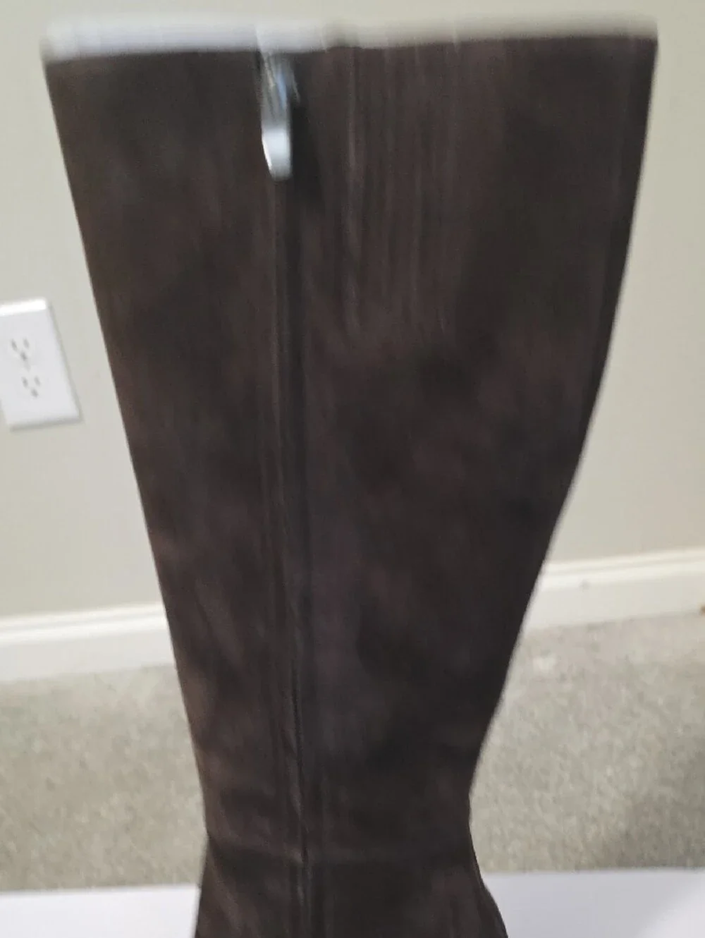 Nine West Dark Brown Suede Over-the-Knee Pointed-Toe Boot